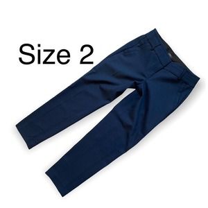 LOFT Marisa pants wool dress crop 2 seamed blue